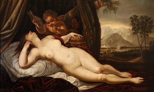 Venere dormiente con Cupido