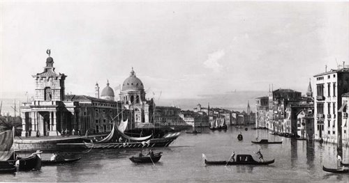 Veduta di Venezia con l'ingresso al Canal Grande, la Dogana e la chiesa di S. Maria della Salute