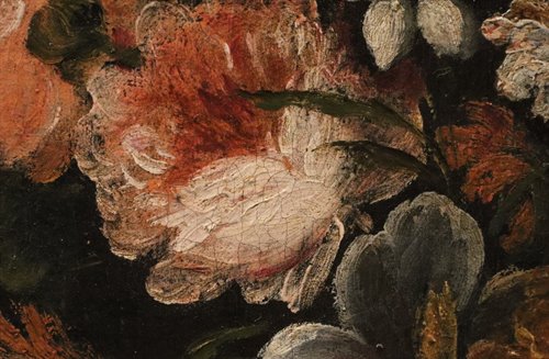 Natura morta di fiori e frutta