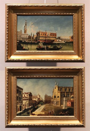 Coppia di vedute di Venezia